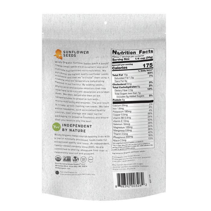 Nuts | Raw | Soaked & Dried | Certified Organic | Sunflower Seeds | 25 lb. Case - Tree Spirit Wellness