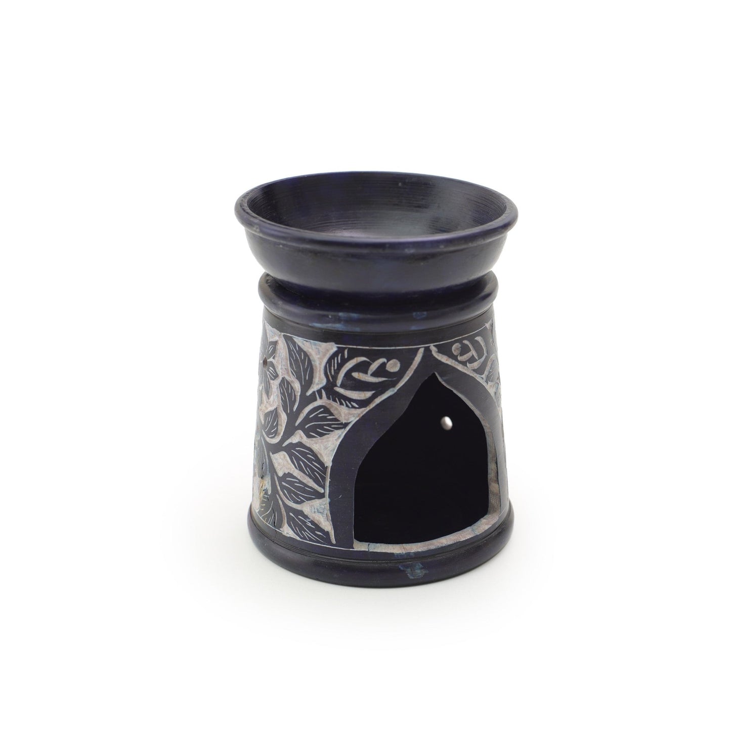 Oil Diffuser - Blue Soapstone Oil Burner Blue Rose 4.5" - Tree Spirit Wellness
