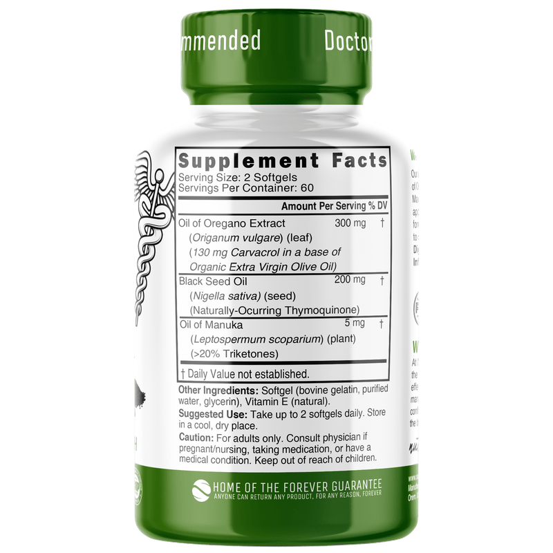 Oil of Oregano 500 mg Softgel 60ct - Tree Spirit Wellness
