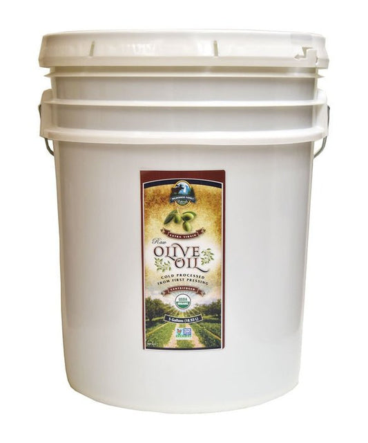Olive Oil | Raw Certified Organic | Extra Virgin | Centrifuged | Filtered | 5 gallon bucket - Tree Spirit Wellness