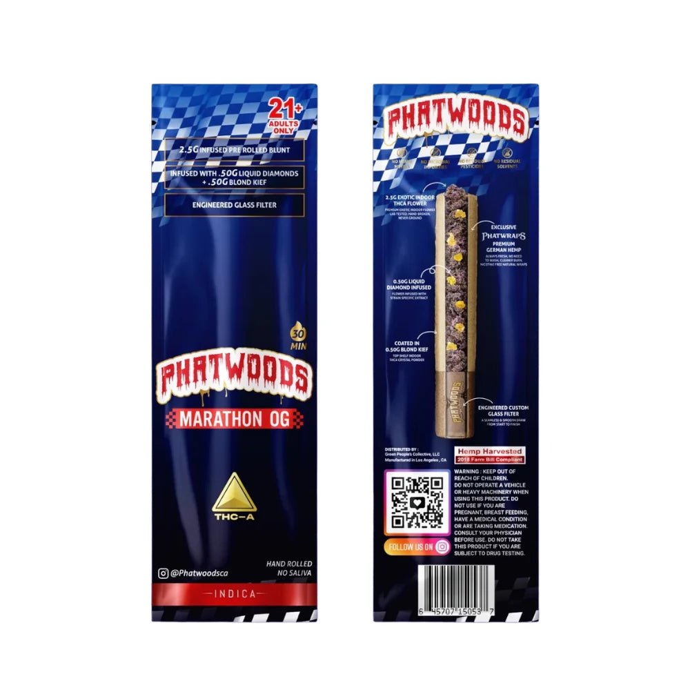 Phatwoods THCP Pre - Rolled Blunt 3.5g Indica - 20pk - Tree Spirit Wellness