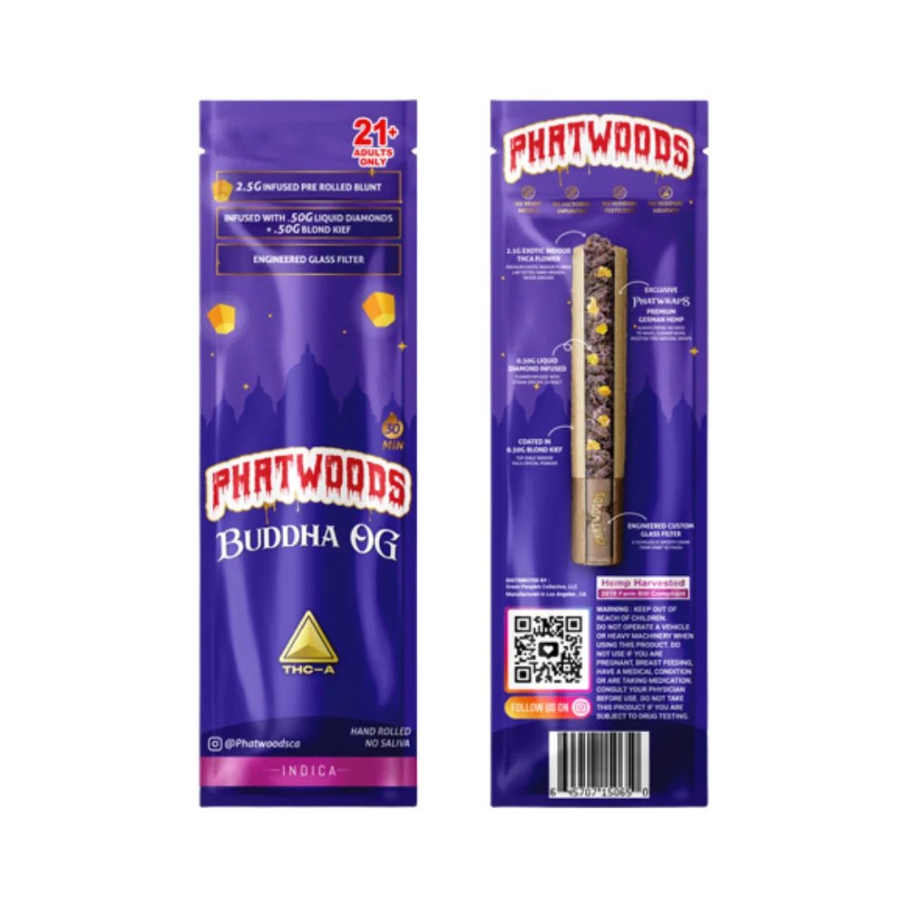 Phatwoods THCP Pre - Rolled Blunt 3.5g Indica - 20pk - Tree Spirit Wellness