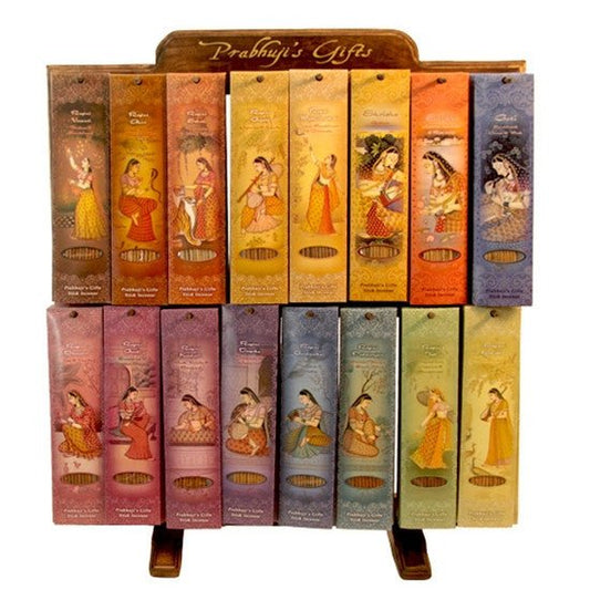 Prabhuji Display Rack - 16 Harmony and Meditation Line Incense Sticks - 208 Packs - Tree Spirit Wellness