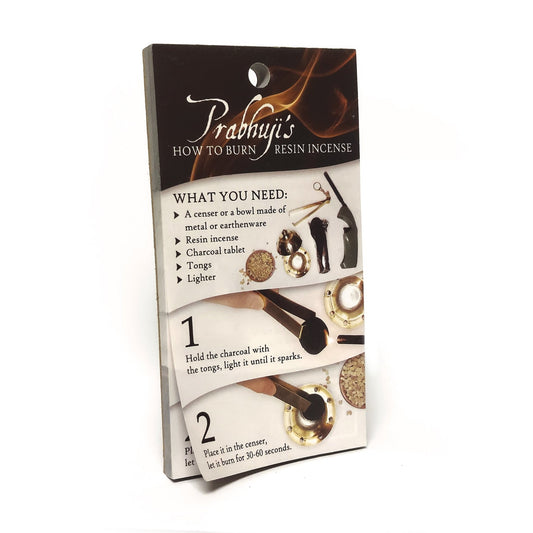 Resin Incense - how to burn instructions - tear - off 100 sheet pad - Shelf talker - Tree Spirit Wellness