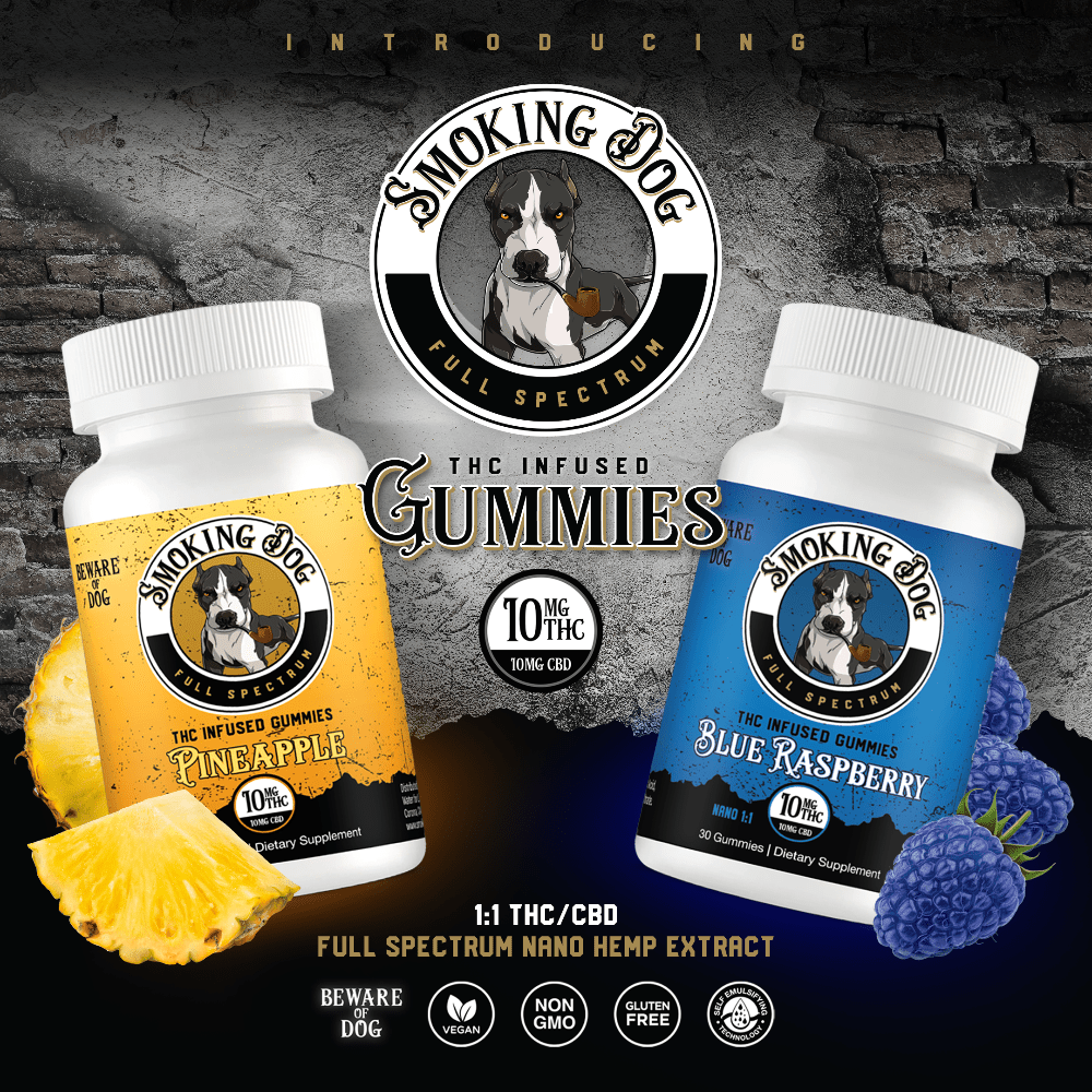 Smoking Dog FULL SPECTRUM GUMMIES CBD + D9 THC (1:1) - Tree Spirit Wellness