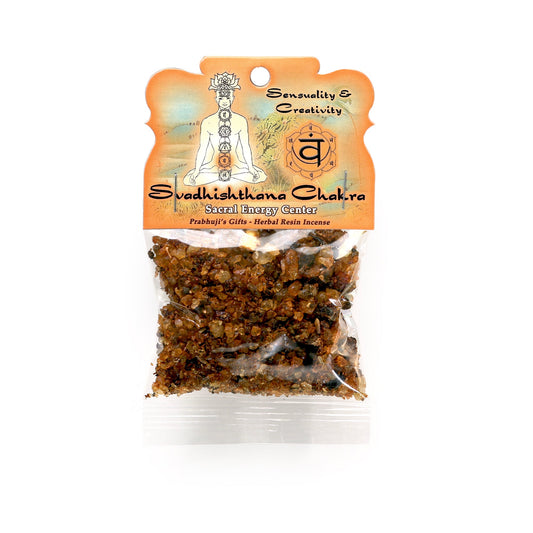 Prabhuji Resin Incense Sacral Chakra Svadhishtana - Sensuality and Creativity - 1.2oz bag