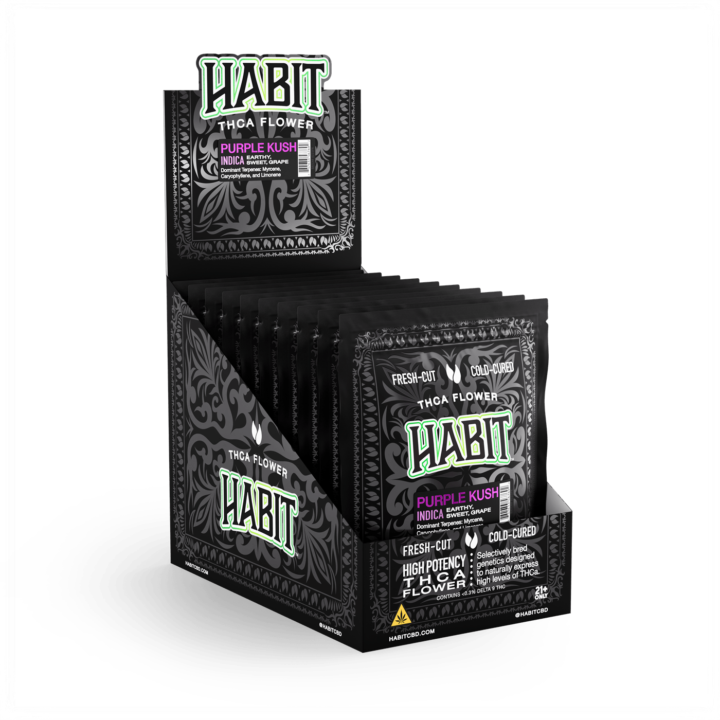 THCA 3.5g Flower Mylar bag Purple Kush (Indica) - Tree Spirit Wellness