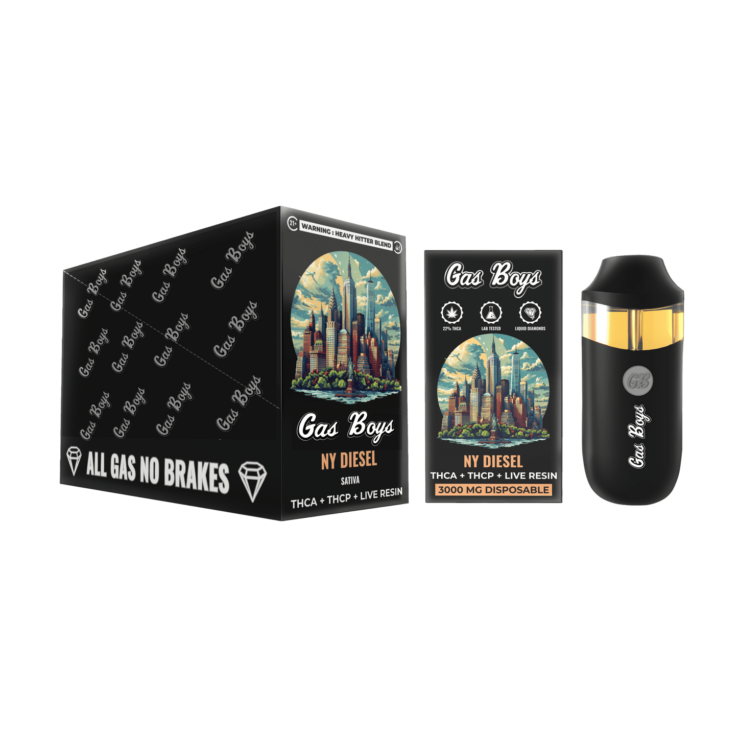 THCA 3G DISPOSABLE VAPE - NY Diesel - Sativa (6 DEVICES) - Tree Spirit Wellness