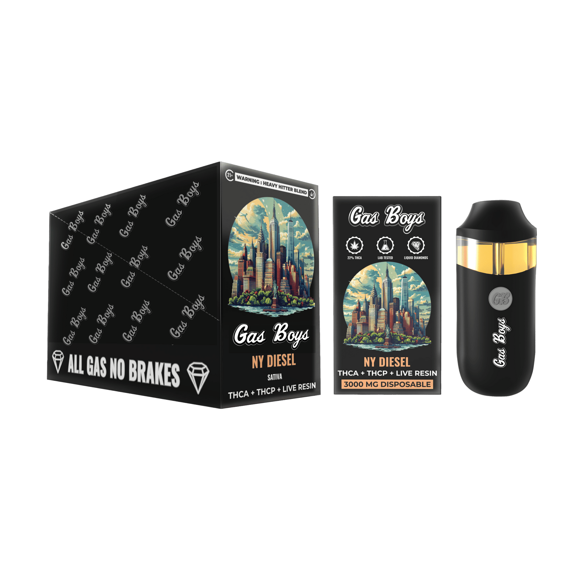 THCA 3G DISPOSABLE VAPE - NY Diesel - Sativa (6 DEVICES) - Tree Spirit Wellness