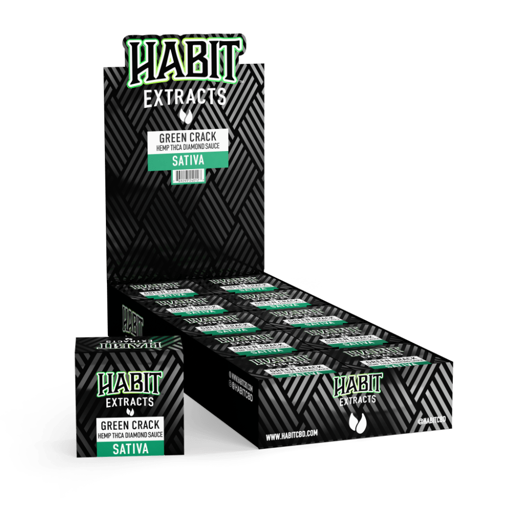 THCA Diamond Sauce Concentrate 1g Green Crack (Sativa) 10pk display case - Tree Spirit Wellness