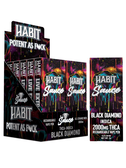 THCA Disposable Rechargeable Vape - Black Diamond 2g (Indica) 10pk - Tree Spirit Wellness