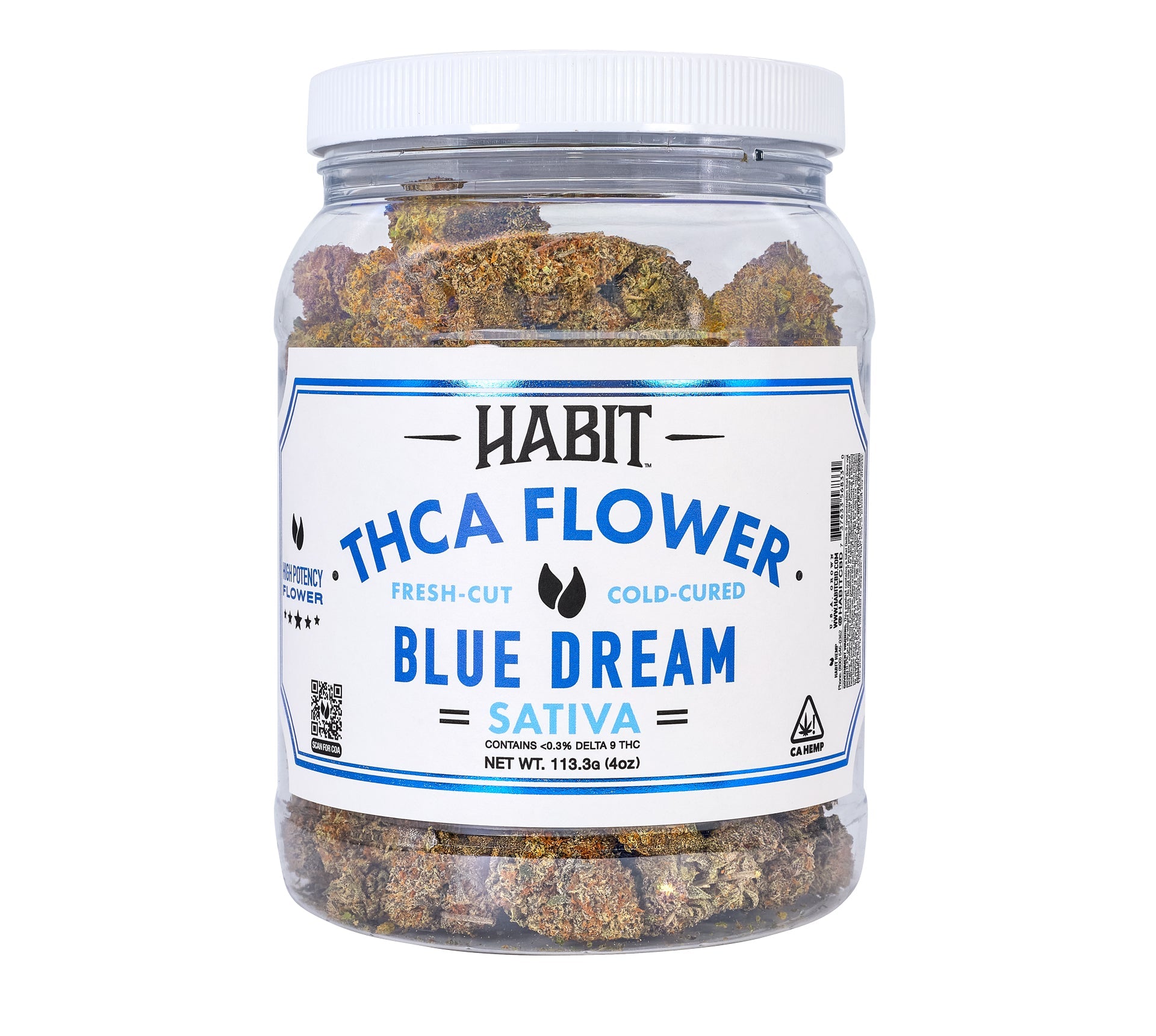 THCA Flower Jar Blue Dream 4oz (Sativa) - Tree Spirit Wellness