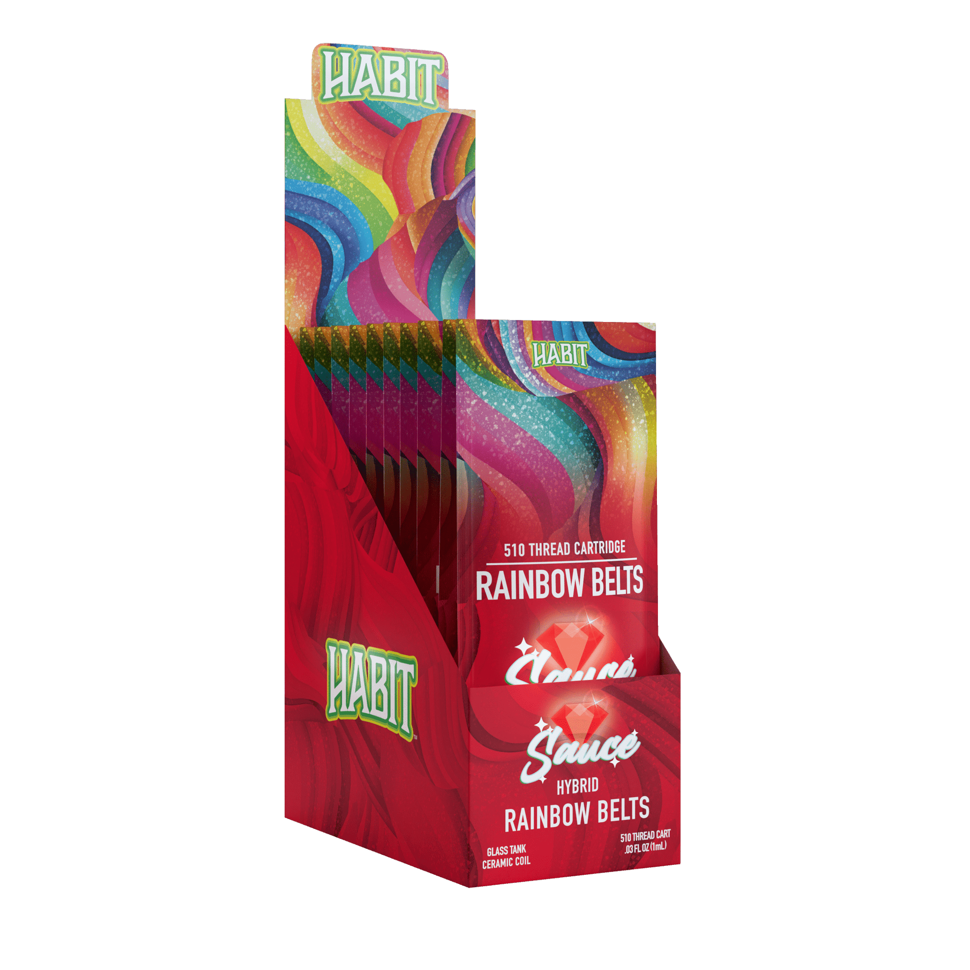 THCA Live Resin 510 Cartridge - Rainbow Belts 1g (Hybrid) - 10 Pack - Tree Spirit Wellness