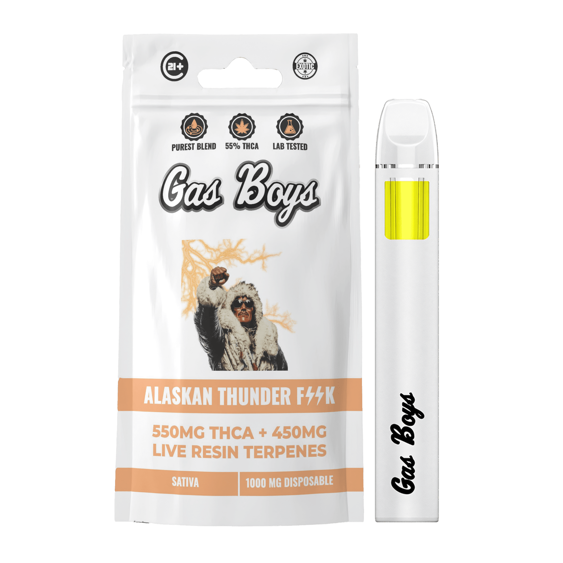 THCA + LIVE RESIN - Alaskan Thunder DISPOSABLE VAPE (10ct) - Tree Spirit Wellness
