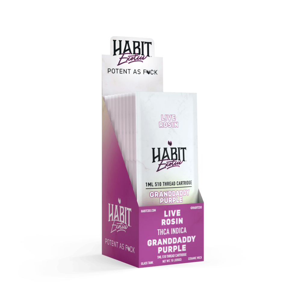 THCA Live Rosin 510 Cartridge - Granddaddy Purple 1g (Indica) - 10 Pack - Tree Spirit Wellness
