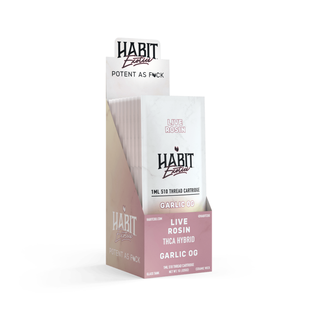 THCA Live Rosin 510 Cartridge - OG Garlic 1g (Hybrid) - 10 Pack - Tree Spirit Wellness