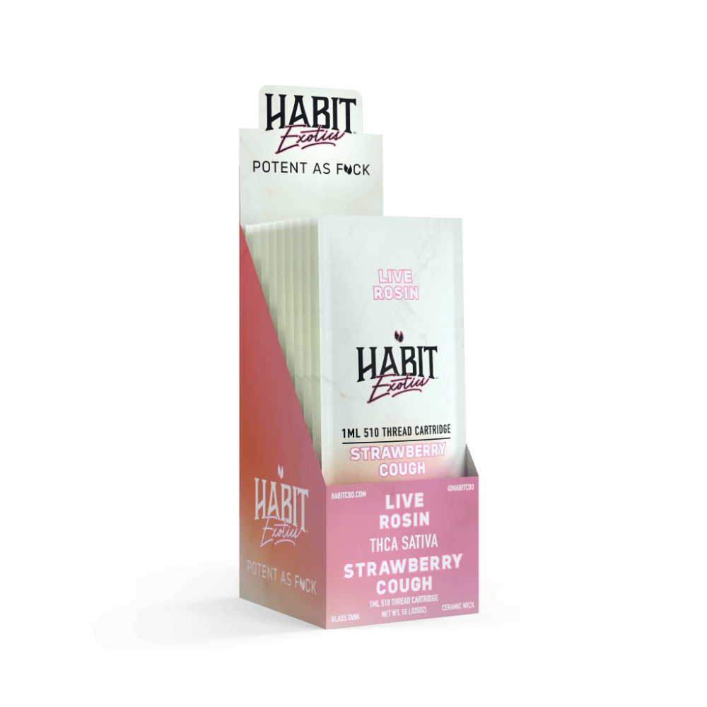 THCA Live Rosin 510 Cartridge - Strawberry Cough 1g (Sativa) - 10 Pack - Tree Spirit Wellness