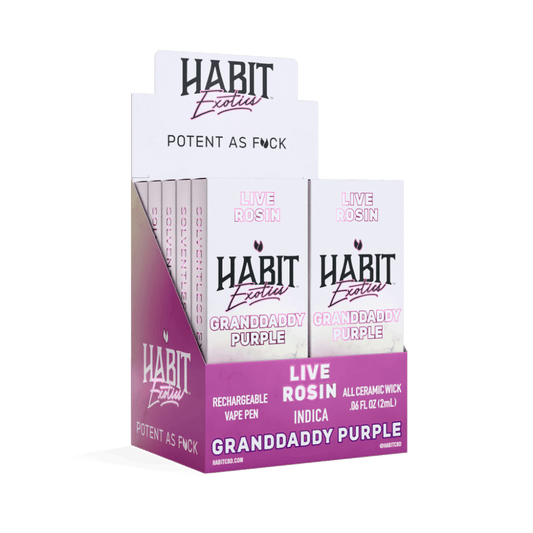 THCA Live Rosin Rechargeable Vape - Granddaddy Purple 2g (Indica) - 10 Pack - Tree Spirit Wellness