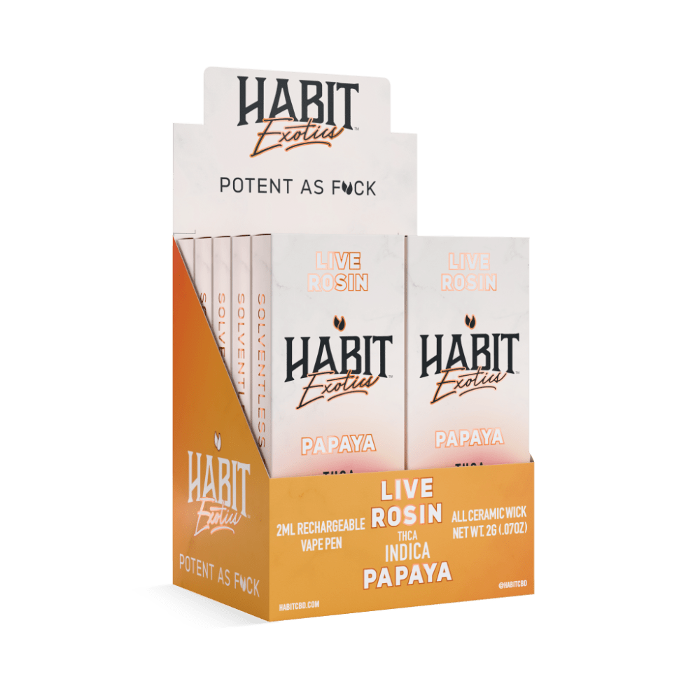 THCA Live Rosin Rechargeable Vape - Papaya 2g (Indica) - 10 Pack - Tree Spirit Wellness