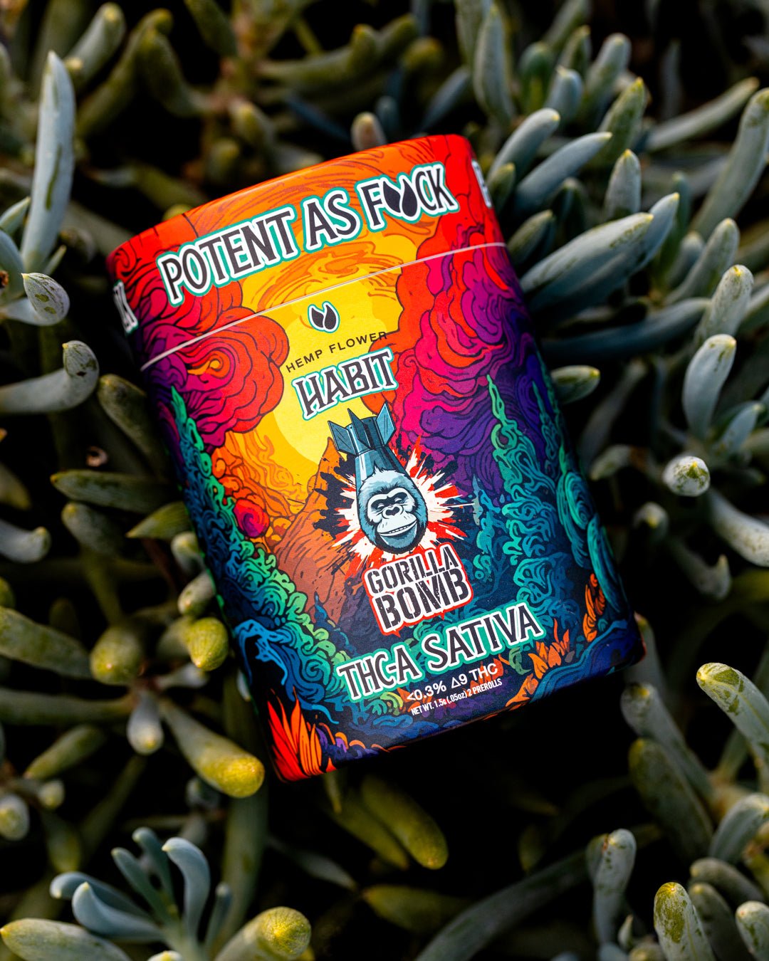 THCA.75g PRE - Rolls 2Pk Gorilla Bomb (Sativa) Case of 20 - Tree Spirit Wellness