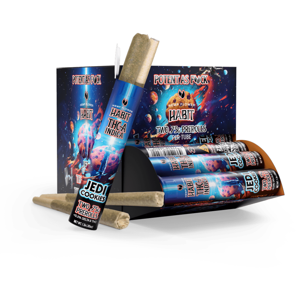 THCA.75g PRE - Rolls 2Pk Jedi Cookies (Indica) Case of 20 - Tree Spirit Wellness