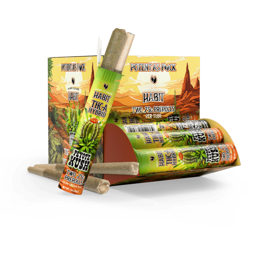 THCA.75g PRE - Rolls 2Pk Peyote Kush (Hybrid) Case of 20 - Tree Spirit Wellness