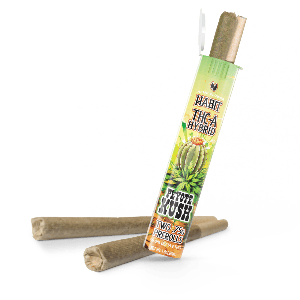 THCA.75g PRE - Rolls 2Pk Peyote Kush (Hybrid) Case of 20 - Tree Spirit Wellness