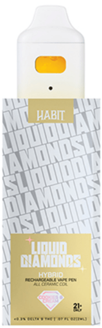 THCP Liquid Diamonds - Cookies & Cream 2g Rechargeable Vape (Hybrid) - 10 Pack - Tree Spirit Wellness