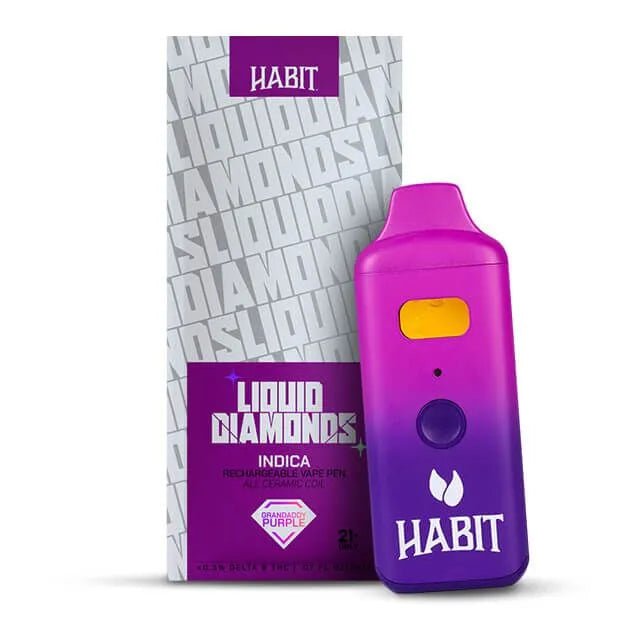 THCP Liquid Diamonds - Granddaddy Purps 2g Rechargeable Vape (Indica) - 10 Pack - Tree Spirit Wellness