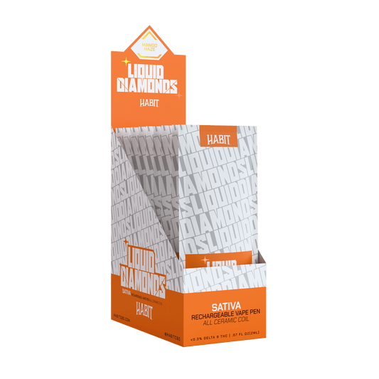 THCP Liquid Diamonds - Mango Haze 2g Rechargeable Vape (Sativa) - 10 Pack - Tree Spirit Wellness