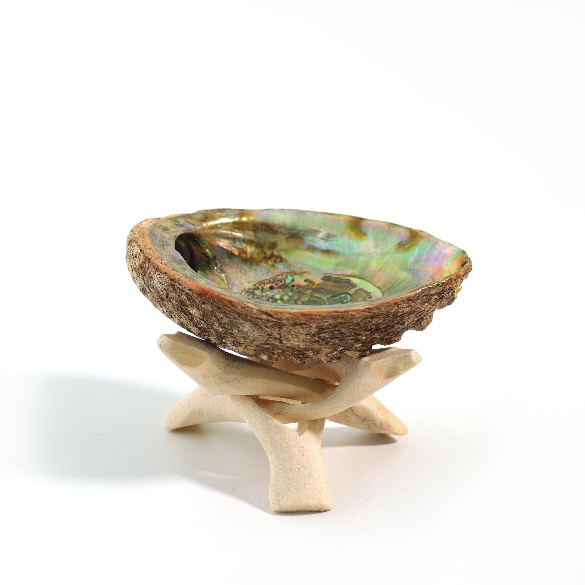 Tripod 4" Natural Eucalyptus Wood (fits Abalone shells 3 - 5") - Tree Spirit Wellness