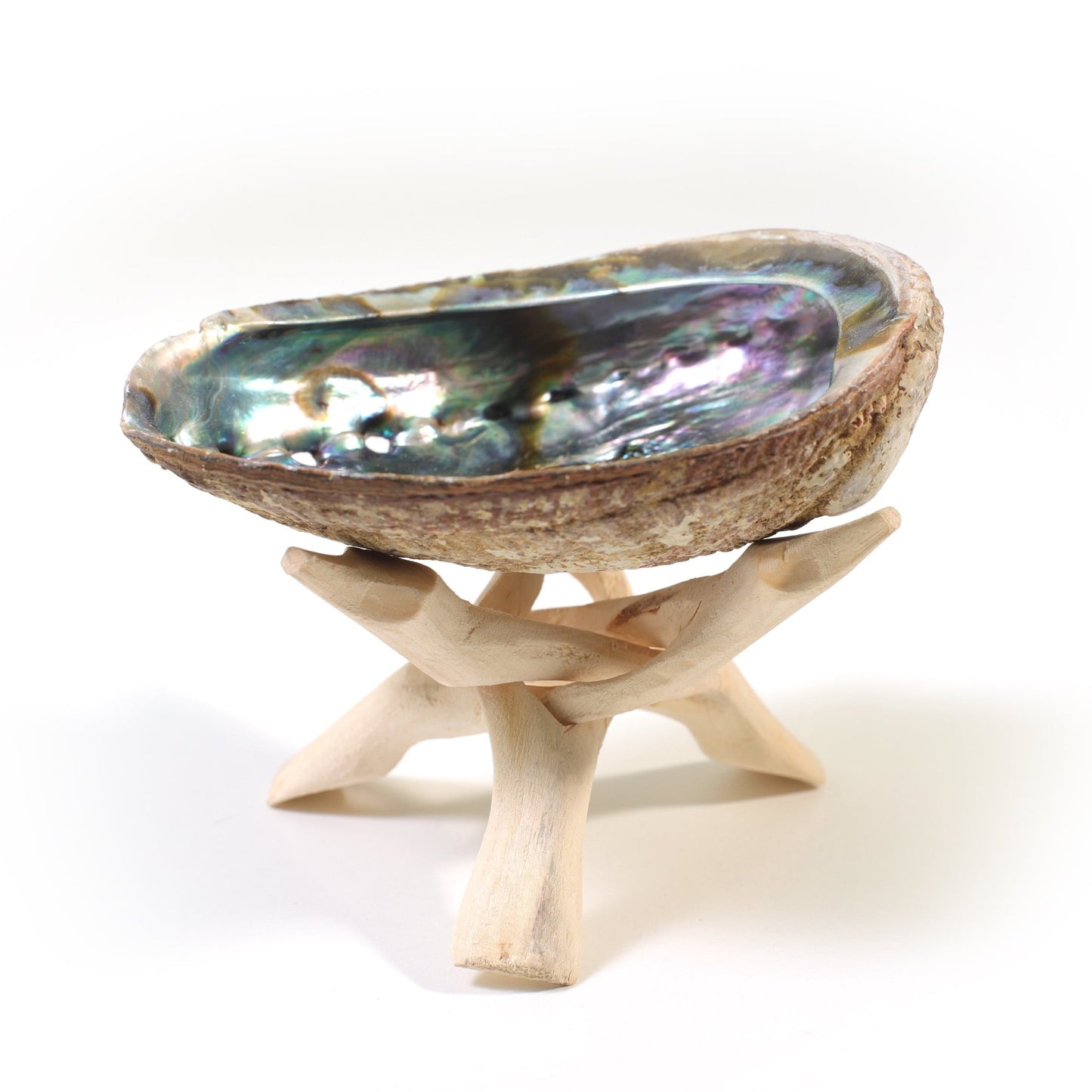 Tripod 6" Natural Eucalyptus Wood (fits Abalone shells 5 - 7") - Tree Spirit Wellness