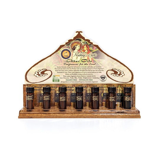 Wholesale Opening Bundle - Attar Oil - Complete Line in 3 ml and 6 ml - 28 Bottles - with Testers Set on a Rack - Tree Spirit Wellness