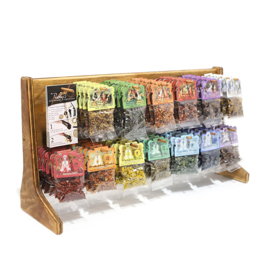 Wholesale Opening Bundle - Herbal Resin Incense - Display Rack with 7 - Chakra and 6 - Intention Complete Line 1.2 oz (34g) Bags - 78 Packs - Tree Spirit Wellness