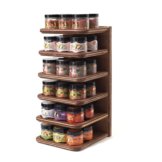 Wholesale Opening Bundle - Herbal Resin Incense - Display Rack with Basic and Intention Lines 2.4 oz (68g) Jars - 36 Packs - Tree Spirit Wellness