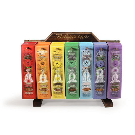 Wholesale Opening Bundle - Incense - Display Rack with 7 - Chakra Incense Line - 91 Packs - Tree Spirit Wellness