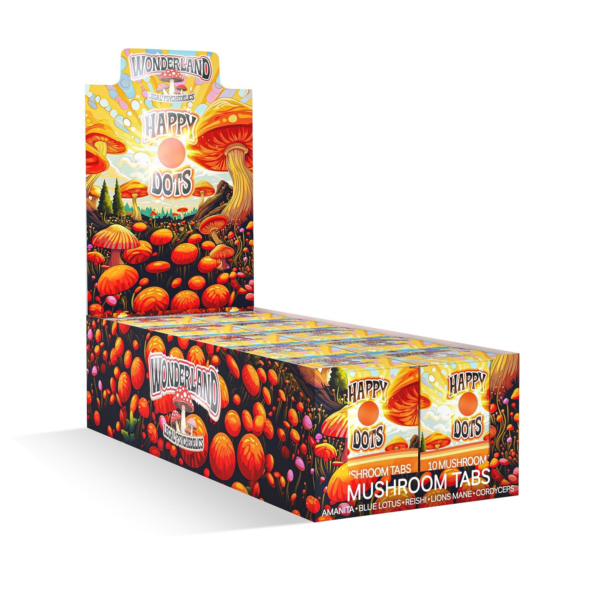 Wonderland Happy Dots Mushroom Tabs 10 count (Case of 10) - Tree Spirit Wellness