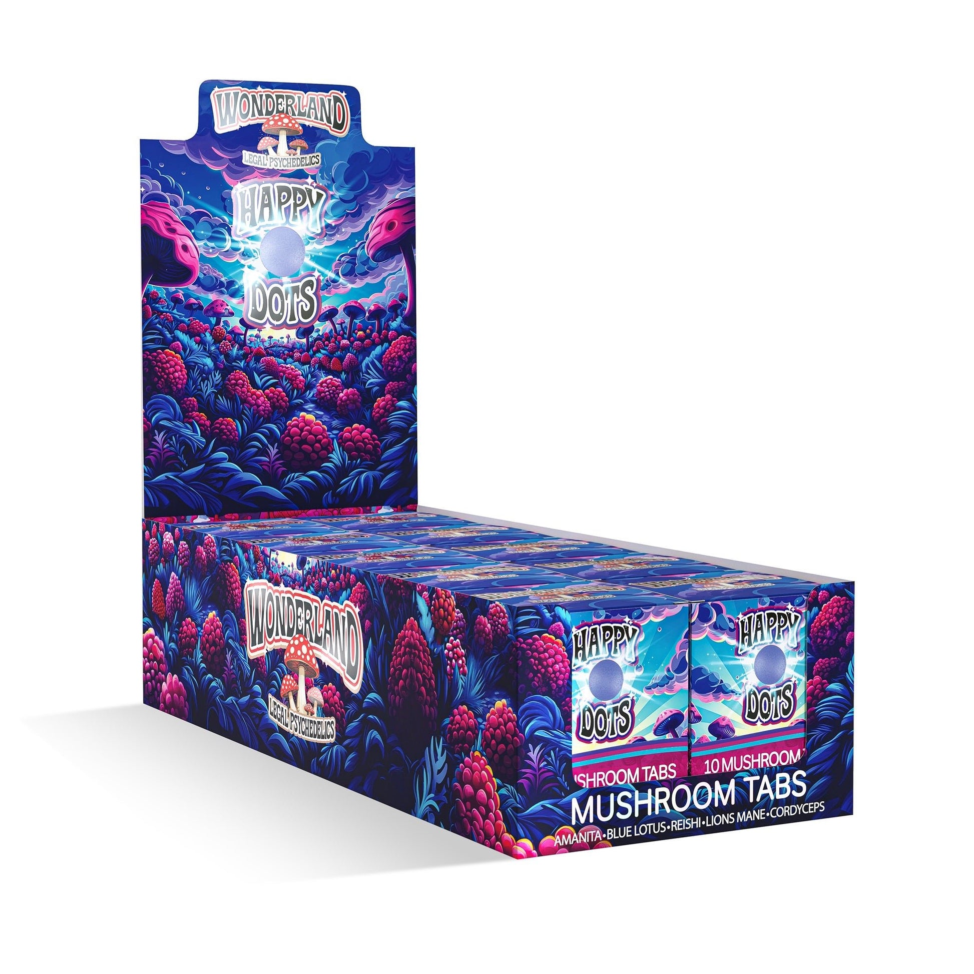 Wonderland Happy Dots Mushroom Tabs 10 count (Case of 10) - Tree Spirit Wellness