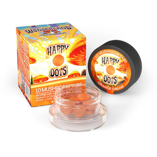 Wonderland Happy Dots Mushroom Tabs 10 count (Case of 10) - Tree Spirit Wellness