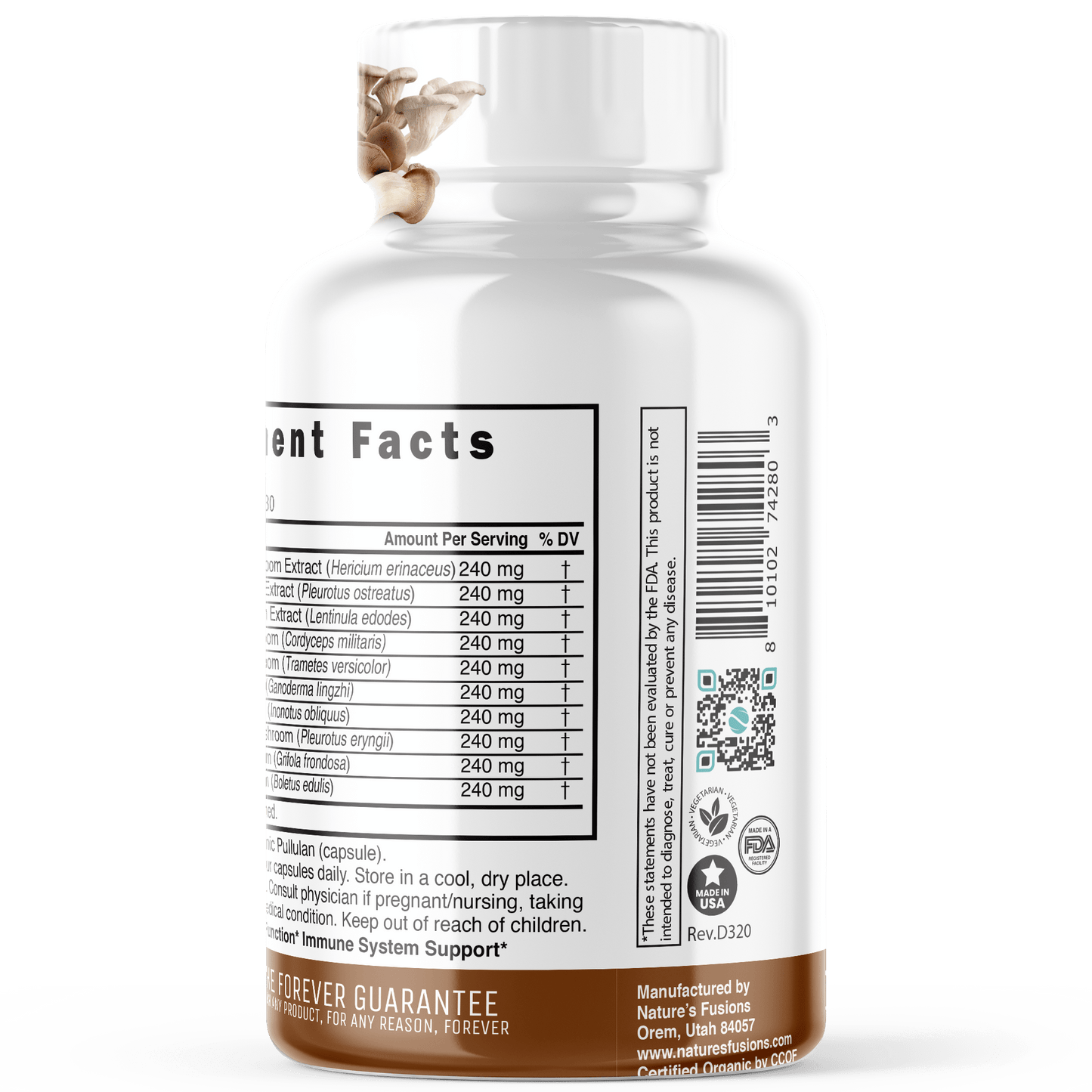 10 Mushroom Complex 2400 mg - ORGANIC 120 ct. - Tree Spirit Wellness