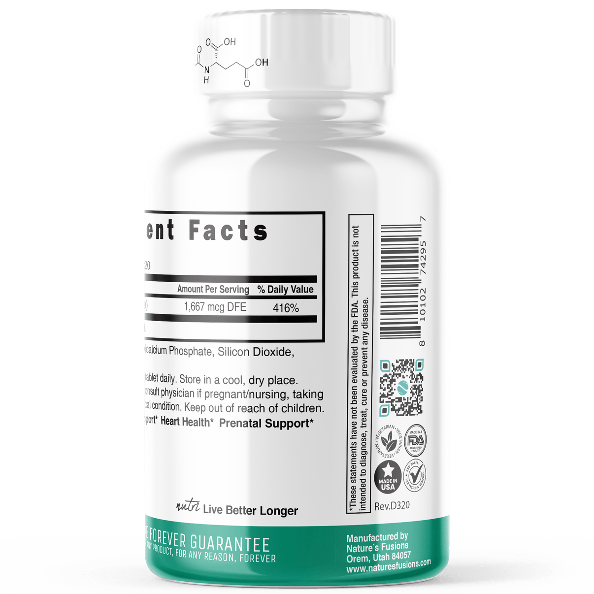 5MTHF L Methylfolate 1 MG 120 Vegan Tablets Tree Spirit Wellness