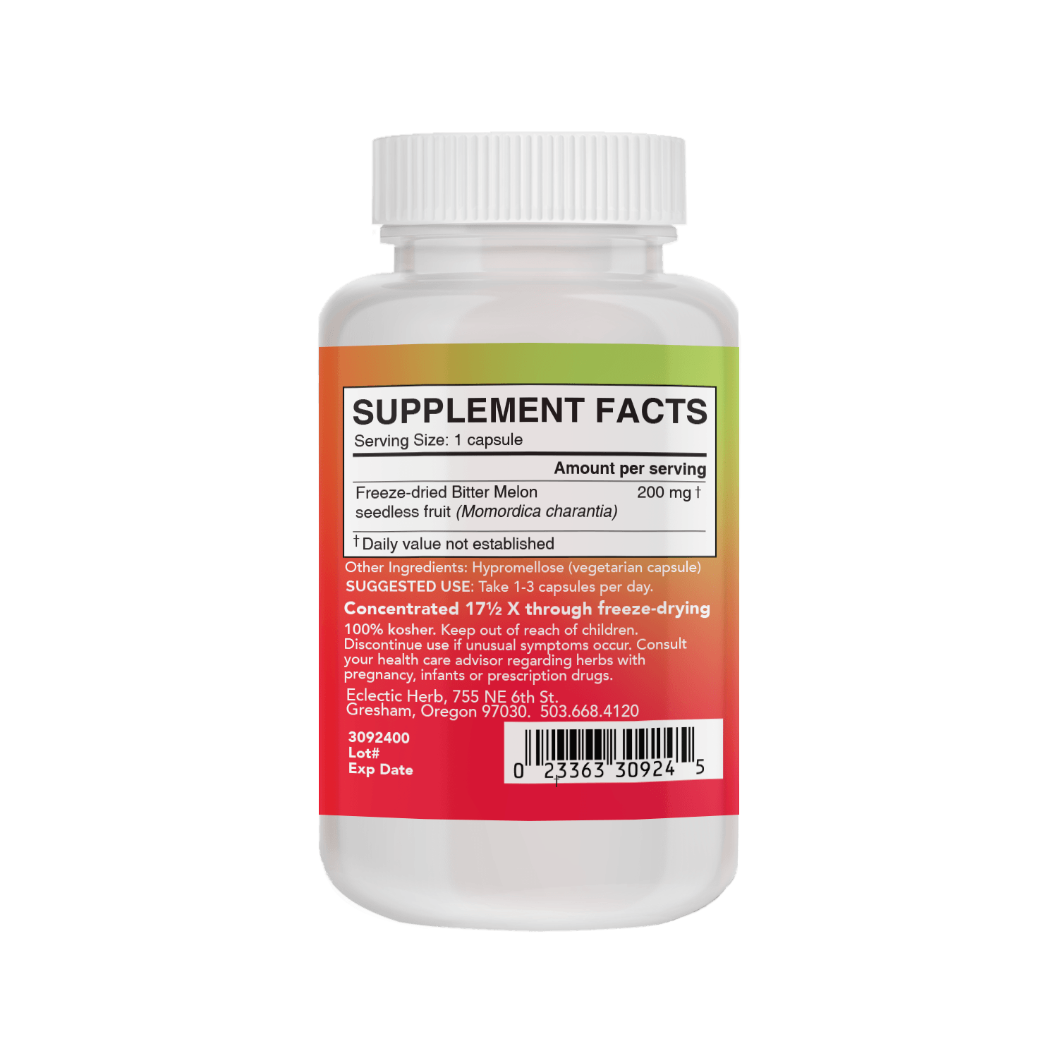 BITTER MELON CAPSULES *PLASTIC BOTTLE* - Tree Spirit Wellness