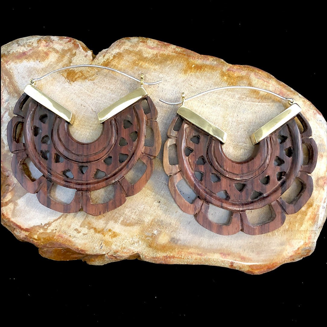Borra Hoops - Wood - Tree Spirit Wellness