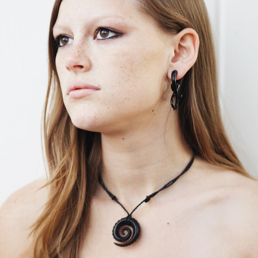 Carved Spiral Pendant- Horn - Tree Spirit Wellness