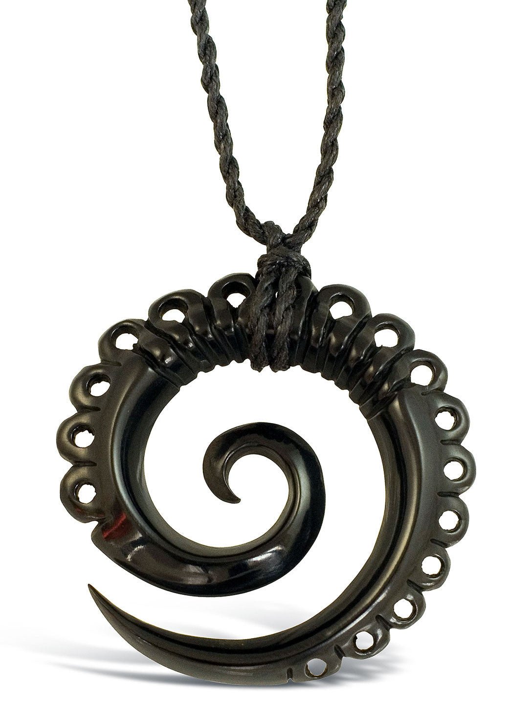 Carved Spiral Pendant- Horn - Tree Spirit Wellness