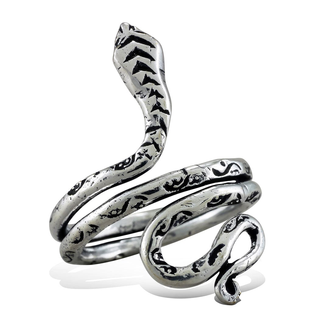 Curled Snake Ring - Silver - Tree Spirit Wellness