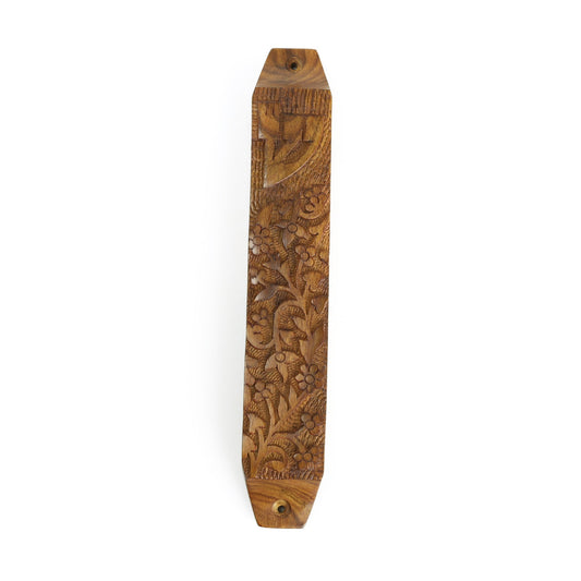 Decor - Wooden Mezuzah Case 9"x1.5" Garden - Tree Spirit Wellness