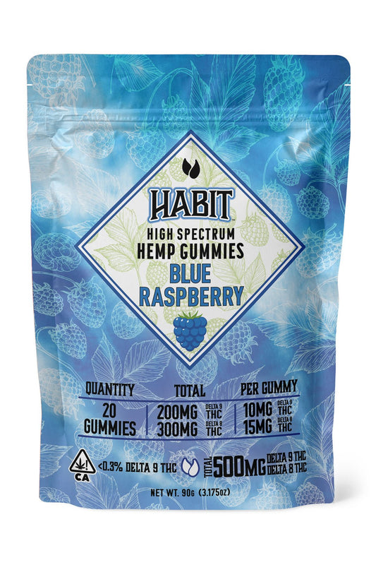 Delta 8 15mg+Delta 9 10mg Gummies 20pk Blue Raspberry - Tree Spirit Wellness