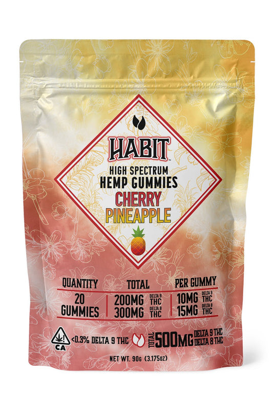 Delta 8 15mg+Delta 9 10mg Gummies 20pk Cherry Pineapple - Tree Spirit Wellness