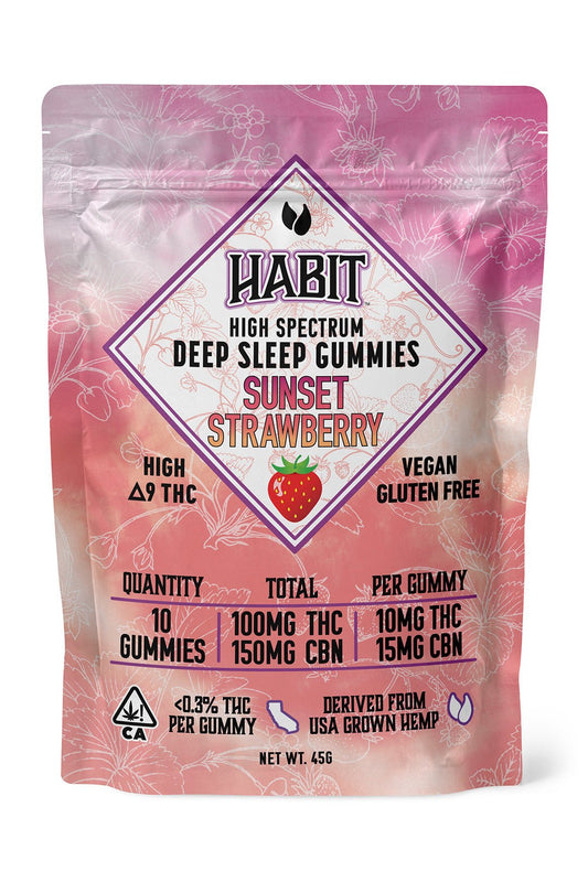 Delta 9 10mg+CBN 15mg Gummies 20pk Award Winning deep sleep sunset strawberry - Tree Spirit Wellness